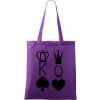 Nákupní taška a košík Plátěná taška Handy King & Queen fialová černý motiv