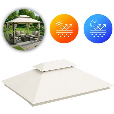 MultiGarden 1701-C3X4-BEIGE Náhradní střecha pro zahradní altán 3x4 m, vodotěsná, s větracím otvorem, béžová – Zboží Dáma