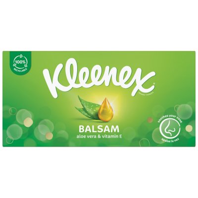 Kleenex Balsam papírové kapesníčky s výtažkem z měsíčku lékařského 3-vrstvé 64 ks – Zbozi.Blesk.cz