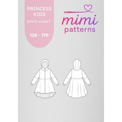 Dívčí střih na kabát Princess Kids, 128 - 170 | MIMI patterns - Česky – Zboží Mobilmania