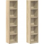 Greatstore Skříňky na CD 2 ks dub sonoma 21x16x93,5 cm dřevotříska – Hledejceny.cz