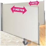 tectake 402339 oboustranná markýza výsuvná s rolovacím mechanismem - 200 x 600 cm,béžová – HobbyKompas.cz