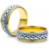 Prsteny Savicki Snubní prsteny dvoubarevné zlato ploché SAVOBR134