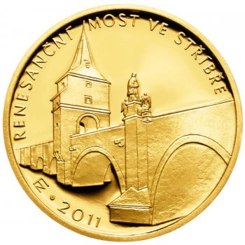 Česká mincovna Zlatá mince 5000 Kč Renesanční most ve Stříbře 2011 Proof 1/2 oz