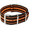 Řemínek k hodinkám NATO Strap Černá / oranžová NTS033 šíře