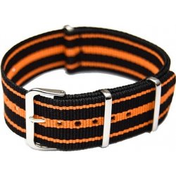 NATO Strap Černá / oranžová NTS033 šíře