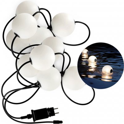 KOBI Pohádková světla zahradní vodní pohádková světla pro venkovní řetěz pro bazénové jezírko 7,74 m 10x LED koule 10W 2500K – Zboží Mobilmania