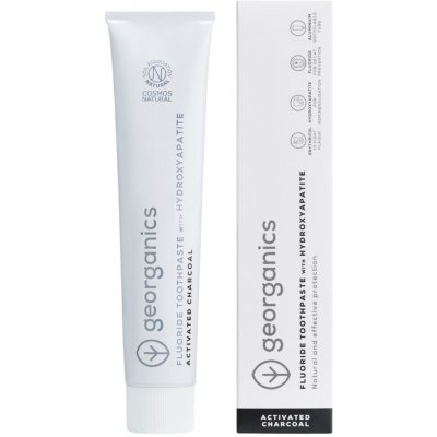 georganics Fluoride Toothpaste Activated Charcoal & Hydroxyapatite 75 ml – Hledejceny.cz