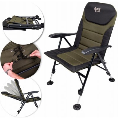 Acra C4G Turistická židle s opěradlem zelená – Zbozi.Blesk.cz