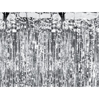 Stříbrný party závěs 100 x 200 cm – Zbozi.Blesk.cz