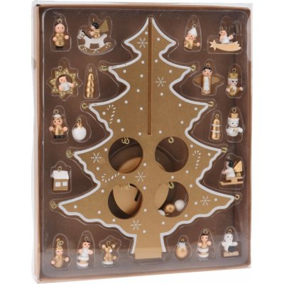 Home Styling Collection Skládací vánoční stromek s ozdobnými prvky dřevěná ozdoba 26 cm hnědý – Sleviste.cz