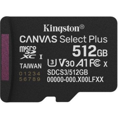 Kingston MicroSDXC 512GB Canvas Select Plus SDCS3/512GB – Zboží Mobilmania
