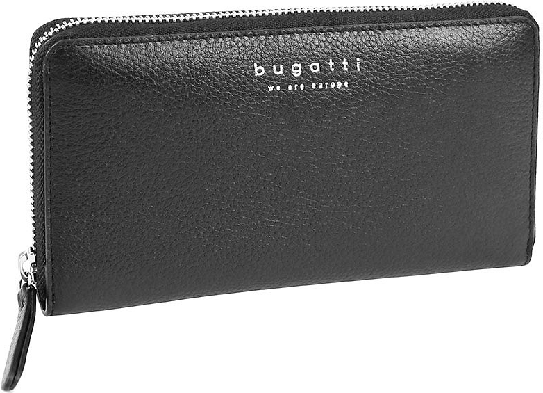 Bugatti Dámská zipová kožená peněženka Linda 49367801 černá