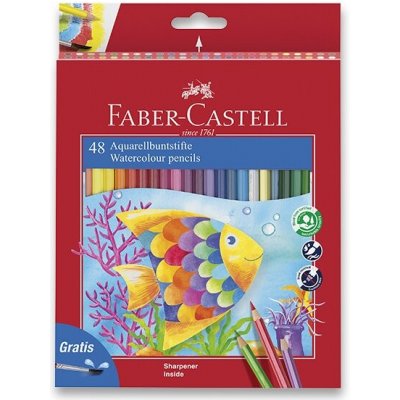 Faber-Castell Akvarelové pastelky 48 ks + štětec 1144 – Zboží Mobilmania