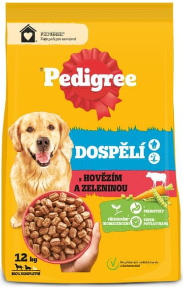 Pedigree s hovězím se zeleninou pro dospělé psy 12 kg