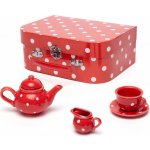 Bigjigs Toys červený puntikovaný čajový set – Sleviste.cz