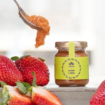 Včelařství Domovina Jahody v medu 380 g – Zboží Dáma