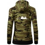 EKG les dámská mikina trendy zipper s kapucí Zelený maskáč – Zboží Dáma