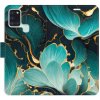 Pouzdro a kryt na mobilní telefon Pouzdro iSaprio Flip s kapsičkami na karty - Blue Flowers 02 Samsung Galaxy A21s