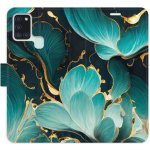 Pouzdro iSaprio Flip s kapsičkami na karty - Blue Flowers 02 Samsung Galaxy A21s – Zbozi.Blesk.cz