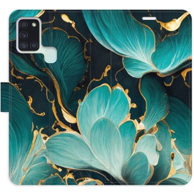 Pouzdro iSaprio Flip s kapsičkami na karty - Blue Flowers 02 Samsung Galaxy A21s – Zbozi.Blesk.cz