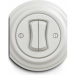 Kliklap dvojitý kulatý Dvojitý střídavý č. 6+6 Středový Keramická bílá K/V2/66/STR – Zboží Mobilmania