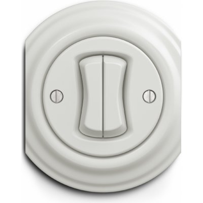 Kliklap dvojitý kulatý Dvojitý střídavý č. 6+6 Středový Keramická bílá K/V2/66/STR – Zboží Mobilmania