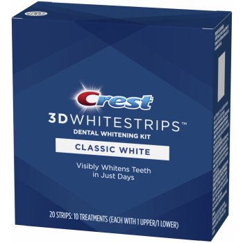 Procter & Gamble Bělicí pásky Crest 3D Classic White 20 ks od 1 250 Kč -  Heureka.cz