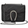 Kabelka elegantní pikovaná dámská kabelka na řetízku pikovaná kabelka listonoška kufřík s originálním zapínáním na sponu černá