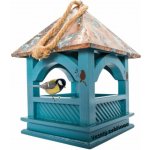 Pet Buddy Altánek krmítko pro ptáky 20 x 20 x 30 cm tyrkys cedrové dřevo – Zboží Dáma