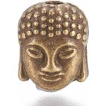 Kovový korálek - Buddha - staromosazný - 10 x 9 x 8 mm - 1 ks – Zboží Dáma