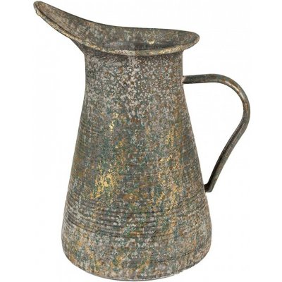 Šedý antik plechový dekorační džbánek se zlatou patinou 21*15*25 cm Clayre & Eef – Hledejceny.cz