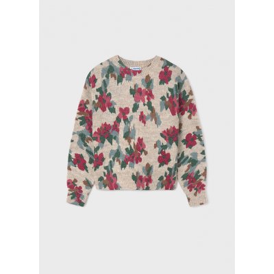 Mayoral svetr s květinami béžový – Zboží Mobilmania