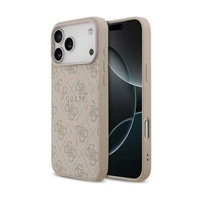 Guess PU Leather 4G Colored Ring MagSafe Zadní Kryt pro iPhone 17 Pro Max Pink – Sleviste.cz