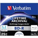 Verbatim BD-R 25GB 4x, M-Disc, printable, jewel, 5ks (43823)