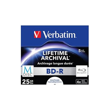 Verbatim BD-R 25GB 4x, M-Disc, printable, jewel, 5ks (43823)