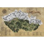 Stírací mapa Česka – stříbrná Deluxe XL – Zboží Dáma