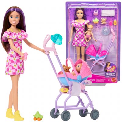 Mattel Barbie Skipper s kočárkem a herní sadou pro miminka JJB42 – Hledejceny.cz