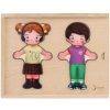 Dřevěná hračka Teddies vkládačka oblékání dřevo holka kluk 26 ks