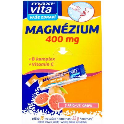 Maxivita Magnezium 400 mg+B komplex+Vitamín C stick 16 ks od 58 Kč -  Heureka.cz