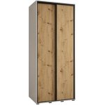 DobreSny Davos s posuvnými dveřmi 120 cm bílá / dub artisan / černé pojezdy – Hledejceny.cz