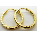 Klenoty Budín Gravírované zlaté kruhy - náušnice ze žlutého zlata prům. 18mm 585/1,25gr HK2323 – Sleviste.cz