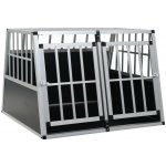 vidaXL Přepravní klec pro psy se dvěma dvířky 94 x 88 x 69 cm stříbrná 9799.170665 – Sleviste.cz