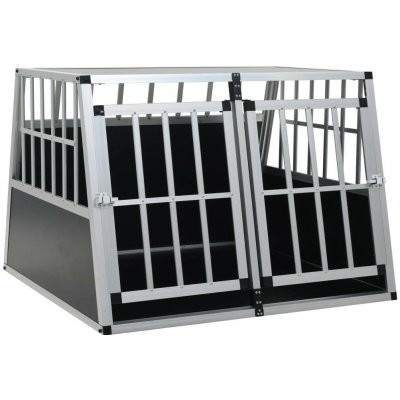 vidaXL Přepravní klec pro psy se dvěma dvířky 94 x 88 x 69 cm stříbrná 9799.170665 – Sleviste.cz