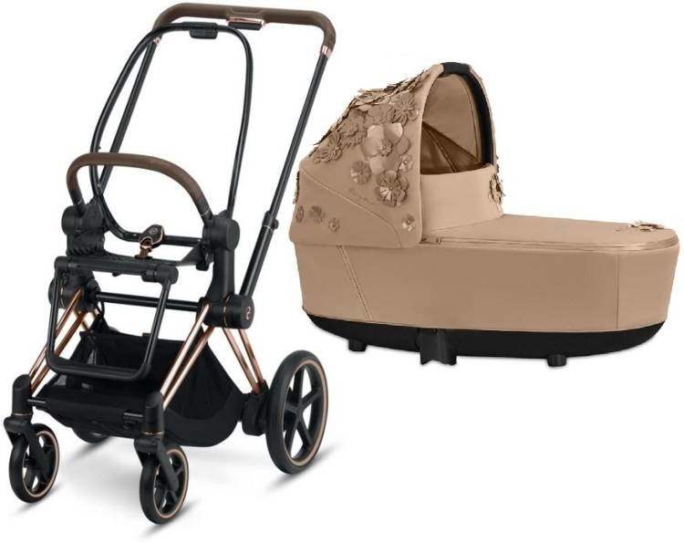 Cybex e-Priam 3.0 Rám s Podvozkem Sedačky + Korba Nude Beige Simply Flowers 2023