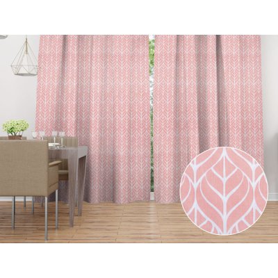 Biante Bavlněný závěs Sandra SA-211 Listy na starorůžovém 130x140 cm – Hledejceny.cz