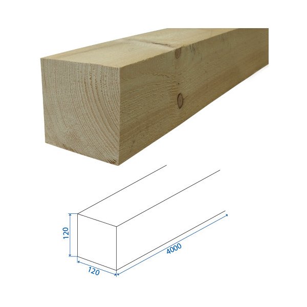 Příslušenství k plotu Dřevoobchod Stavební řezivo - hranol 120x120x4000 mm