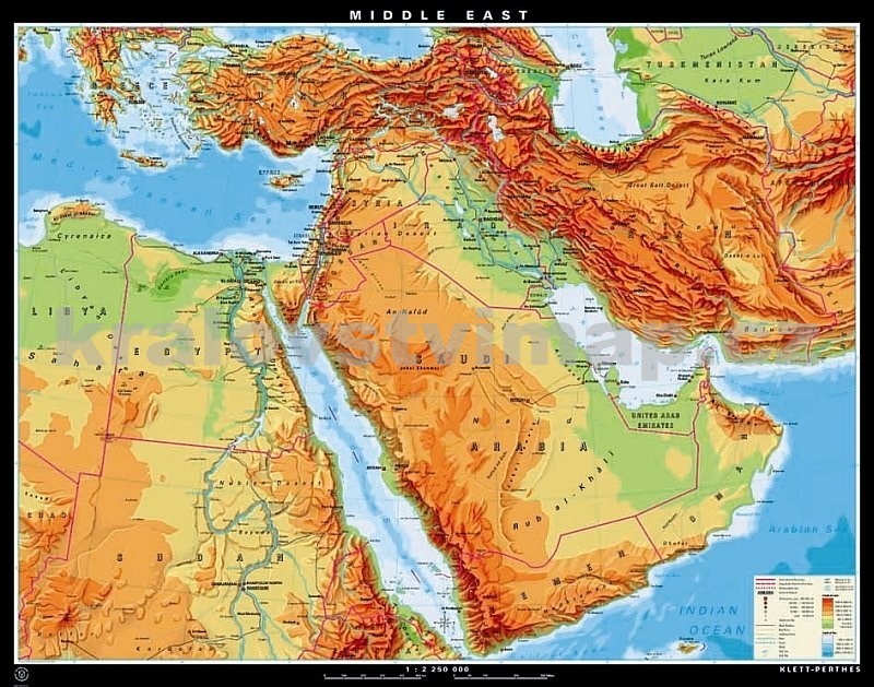 mapa střední východ Střední Východ   obří nástěnná zeměpisná mapa 202 x 160 cm  mapa střední východ