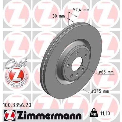 Brzdový kotouč ZIMMERMANN 100.3356.20 | Zboží Auto
