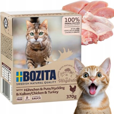 Bozita Cat kousky v omáčce kuře & krůtí 370 g – Zboží Mobilmania